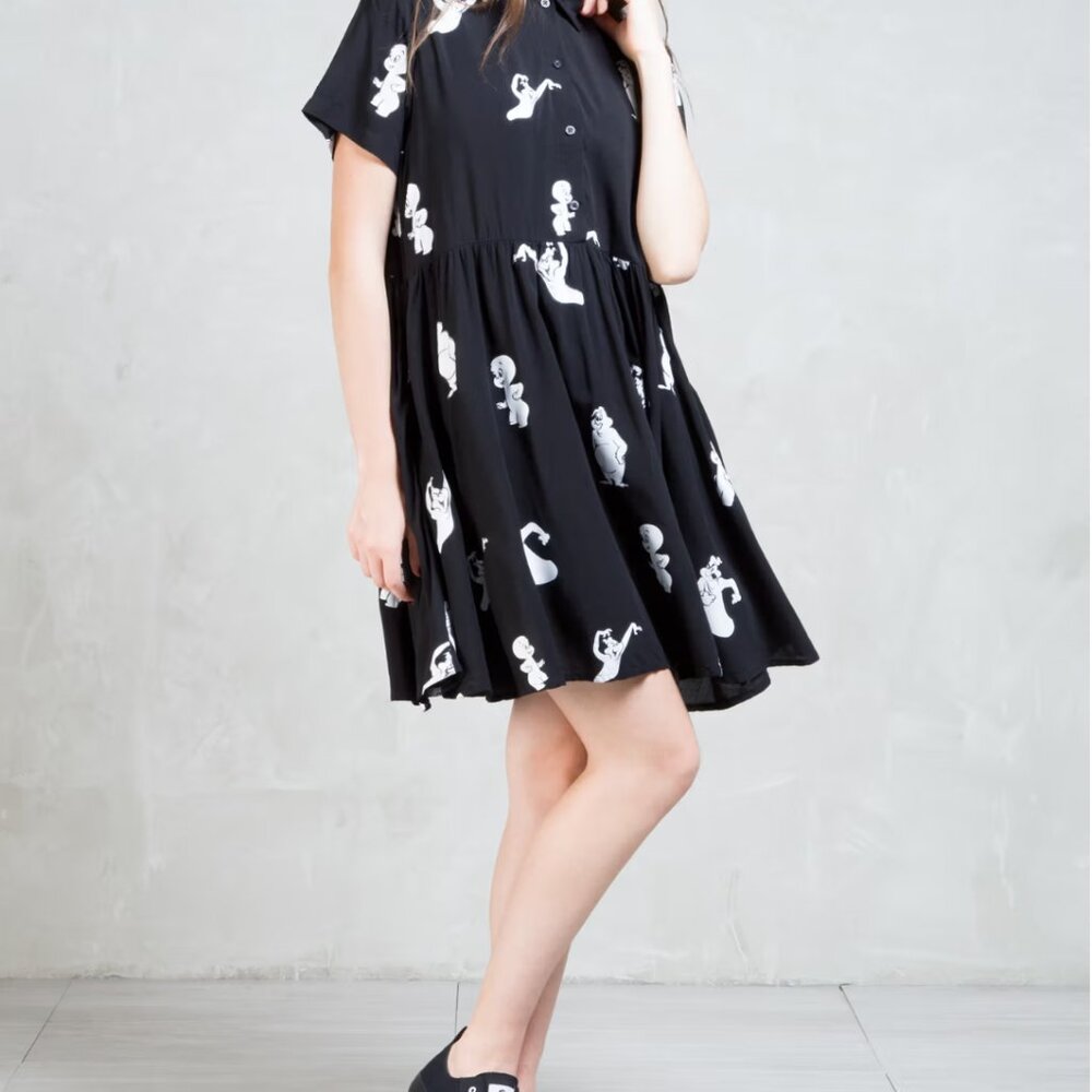Lazy Oaf X Casper Printed Button Down Minidress R… - image 5